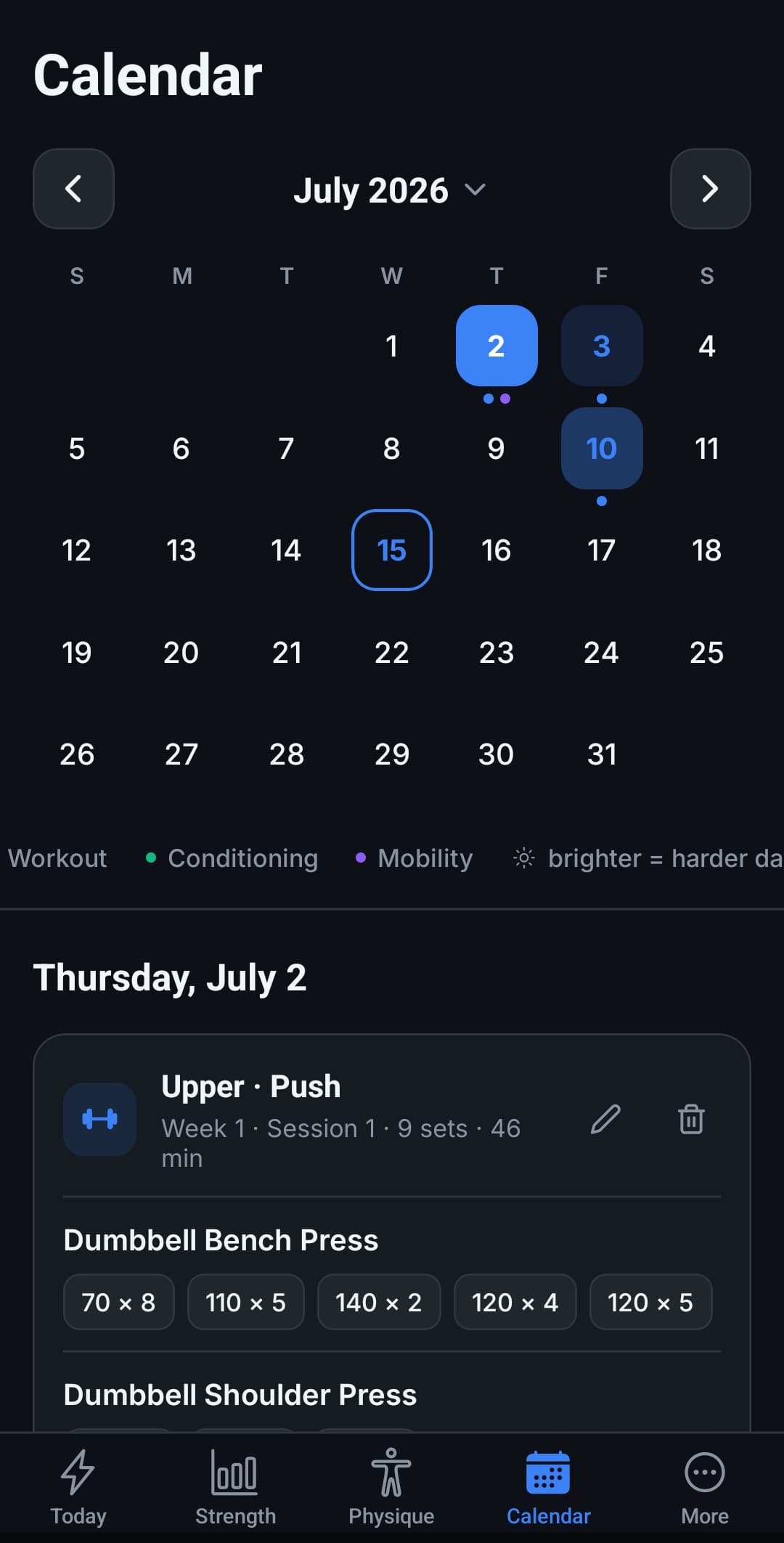 Adaptive Strength Trainer app screenshot